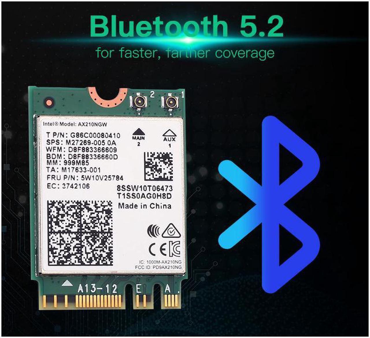 Alt view image 4 of 6 - 3000Mbps WiFi 6E Intel AX210 Bluetooth 5.2 M.2 2230 Key E WiFi 6 Card 2.4G/5Ghz/6Ghz Wireless AX210NGW 802.11ac/ax WiFi Adapter, Support Windows 10 Linux