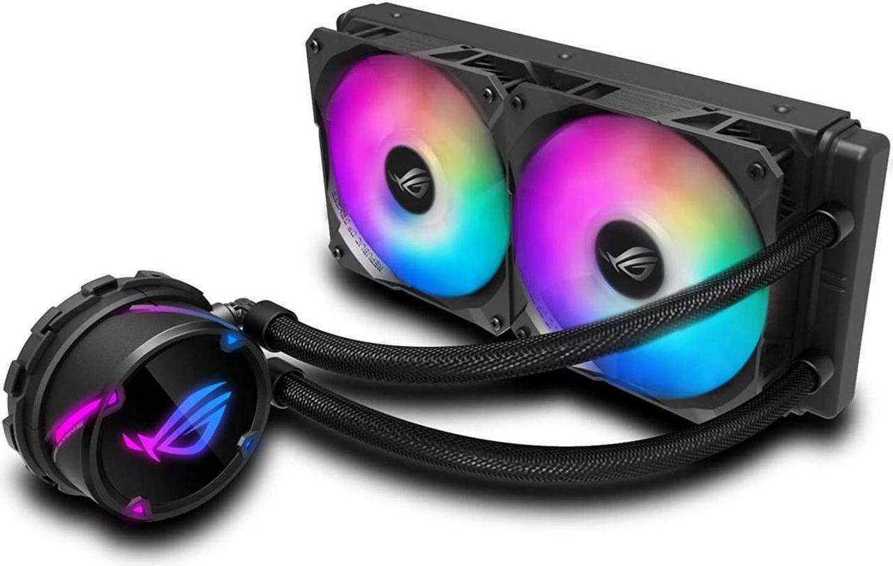 ASUS ROG Strix LC 240 RGB All-in-one Liquid CPU Cooler 240mm Radiator, Intel 115x/2066 and AMD AM4/TR4 Support, Dual 120mm 4-pin PWM Addressable RGB Fans