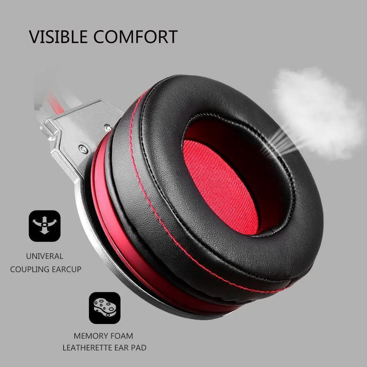 Alt view image 3 of 7 - CORN XIBERIA K5 Gaming Headset Over-Ear Gamer Headphones 7.1 Surround Sound Microphone for PC/Laptop,50MM Drivers, In-line control