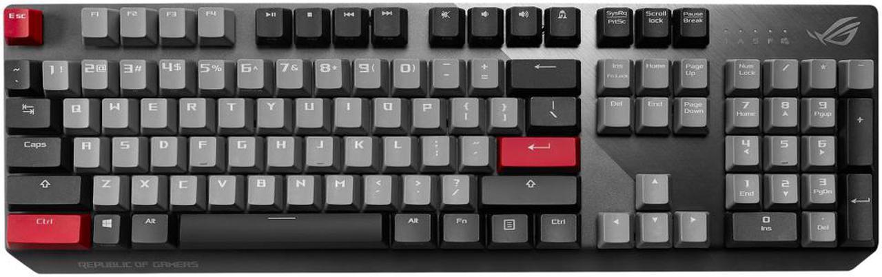 ASUS ROG Strix Scope PBT mechanical gaming keyboard, Cherry MX keys, aluminum alloy frame, with ultra-wide Ctrl key specially designed for FPS games