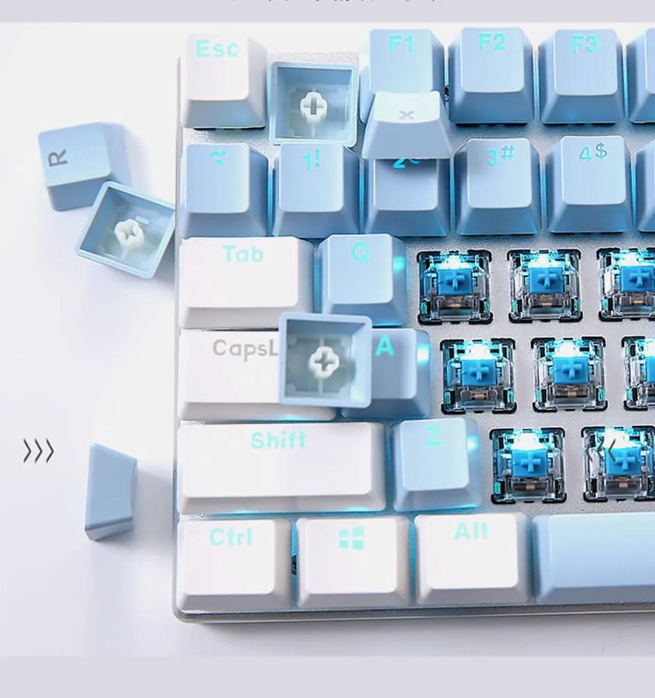 Alt view image 7 of 7 - CORN EK815 Mechanical Gaming Keyboard LED Backlit Wired Keyboard with Blue Switches for Windows Gaming PC (108 Keys, Empty Mountain Theme)