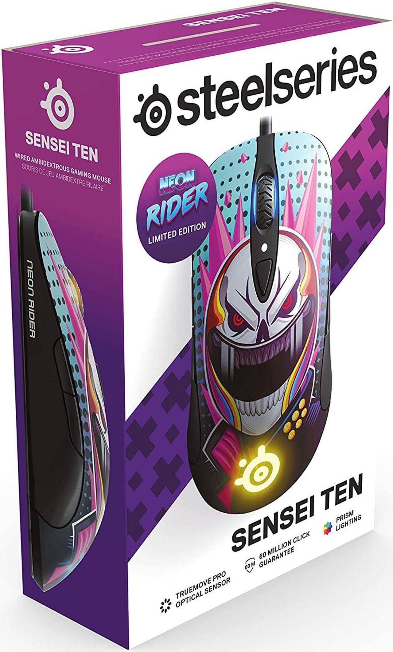 Alt view image 7 of 7 - SteelSeries Sensei Ten Neon Rider Limitted Edition Gaming Mouse – 18,000 CPI TrueMove Pro Optical Sensor – Ambidextrous Design – 8 Programmable Buttons – 60M Click Mechanical Switches – RGB Lighting