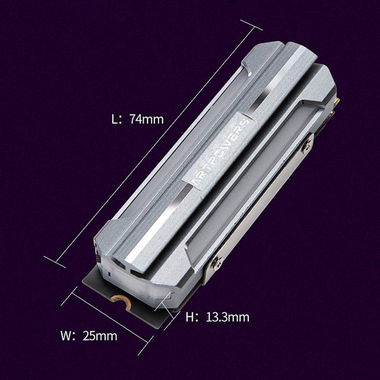 Alt view image 4 of 5 - CORN colorful m.2 SSD heatsink cooler aluminum alloy sheet argb m.2 2280 nvme solid-state hard drive heat dissipation radiator