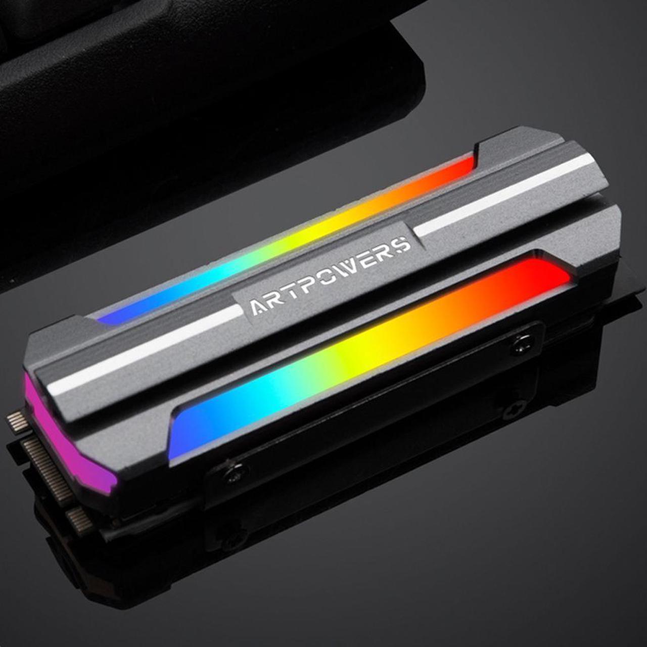 Alt view image 2 of 5 - CORN colorful m.2 SSD heatsink cooler aluminum alloy sheet argb m.2 2280 nvme solid-state hard drive heat dissipation radiator