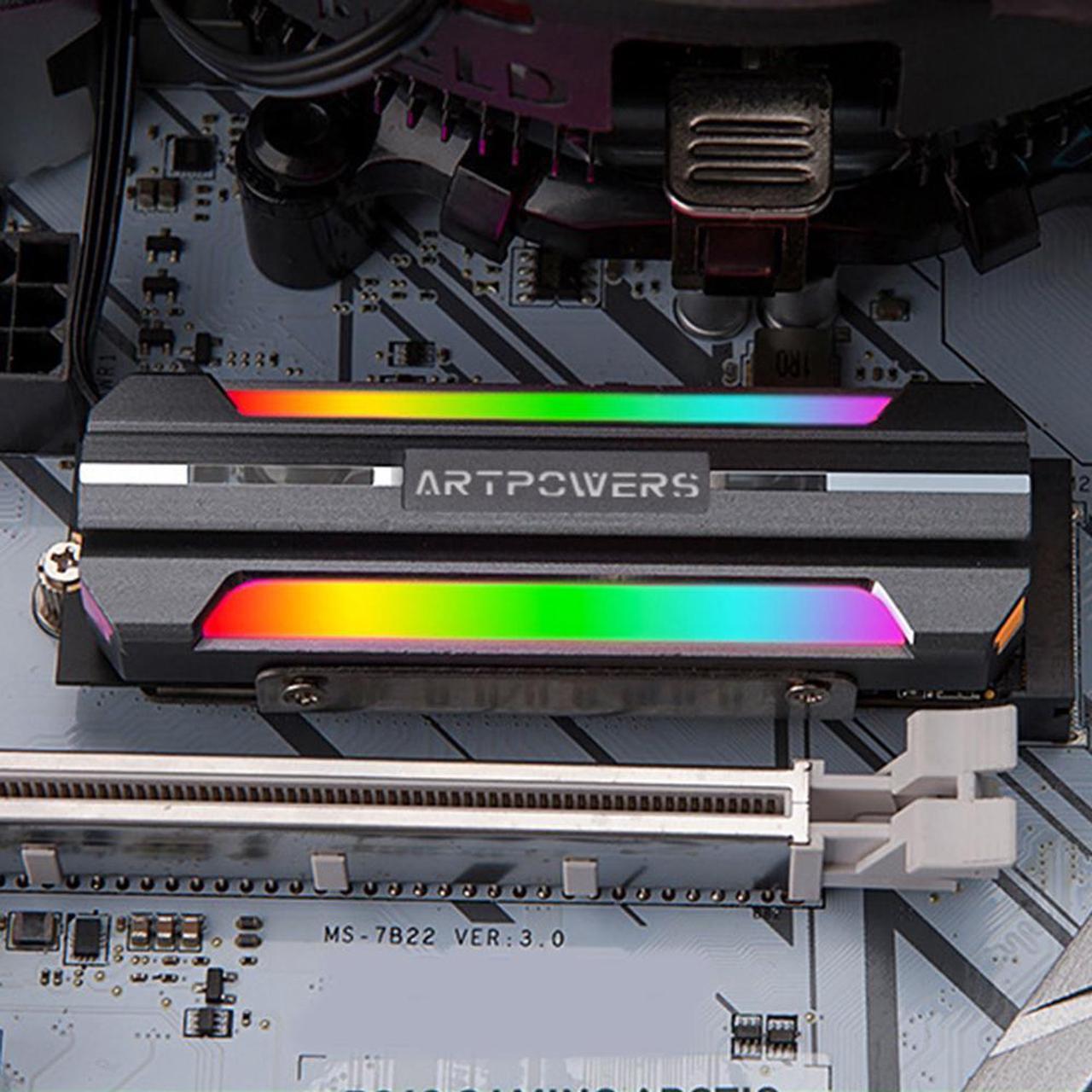 Alt view image 5 of 5 - CORN colorful m.2 SSD heatsink cooler aluminum alloy sheet argb m.2 2280 nvme solid-state hard drive heat dissipation radiator
