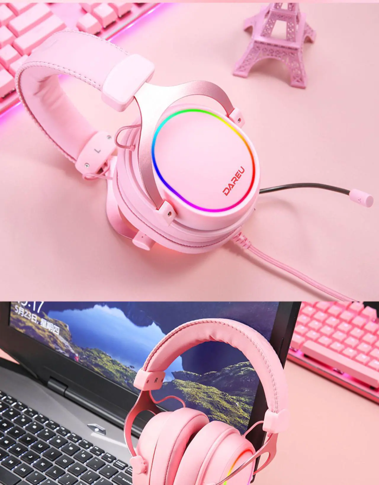 Main image of CORN EH925S PRO  Top Quality 53mm Drivers Wired Gaming Headphones with Mic for PC Computer Headset, 7.1 VIRTUAL SURROUND SOUND, RGB LED Light & Noise Isolation