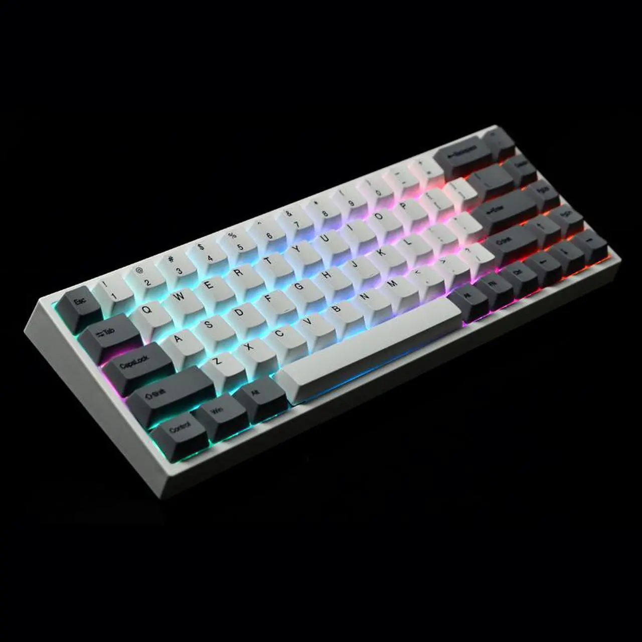 Alt view image 3 of 3 - CORN NJ68 Mechanical Gaming Keyboard Ultra-thin 68 Keys with double Modes(wired+bluetooth)-Cherry Red Switch Suitable for PC/MAC/I0S/ Android /Windows,Gray White