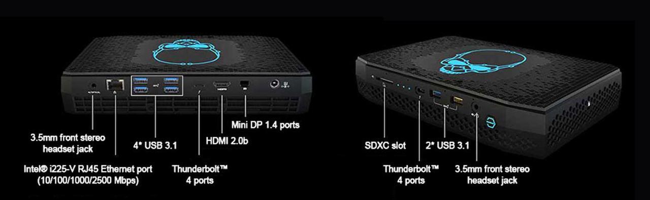 Alt view image 6 of 7 - Intel NUC11 NUC11PHKi7CAA1 Gaming Computer, Core i7-1165G7, 2.8–4.7GHz, 28W Intel Iris Xe Graphics Card, NVI-Dia GeForce RTX2060 Discrete Graphics Card, 6GB GDDR6 - Barebone Version(Package Opened)