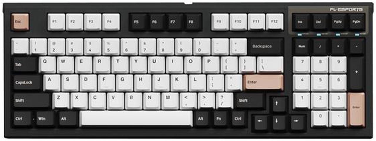 CORN FL980 98 Keys, 6 keys changed,Ergonomic Design, Cool Exterior RGB Backlit LED Light, USB Wired Mechanical Gaming Keyboard-Black White,Box White