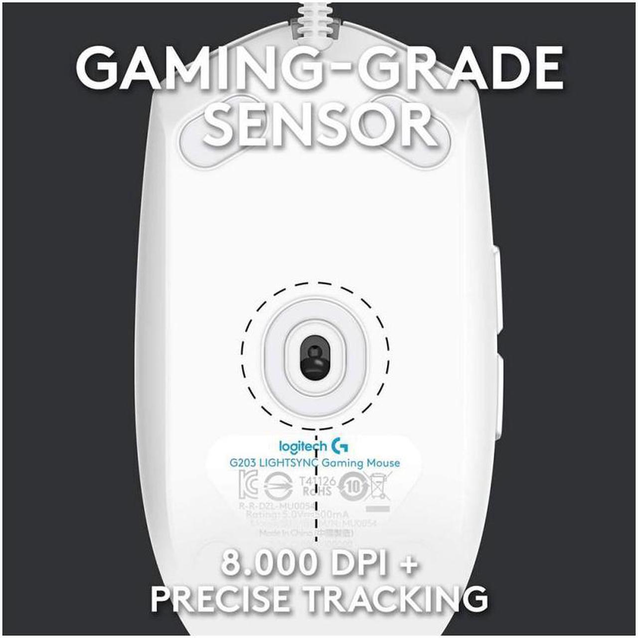 Alt view image 4 of 4 - Logitech G102 (G203) IC PRODIGY 8000DPI 1000Hz Polling Rate 16.8M Color RGB Gaming Mouse - White