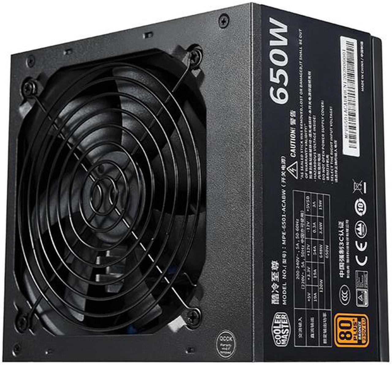 Alt view image 2 of 4 - Cooler Master Thunder 650W Power Supply, 80PLUS Bronze Certification, 120mm Temperature-Controlled Silent Fan, Multiple Protections, High Temperature Resistance