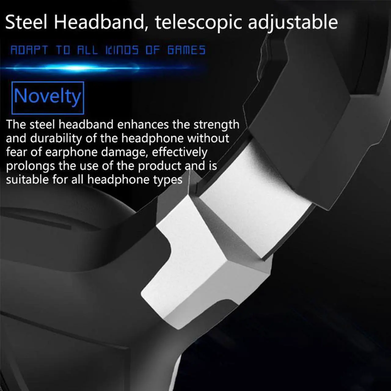 Alt view image 4 of 5 - CORN 3.5MM/USB Wired Gaming Headphones with Omnidirectional Mic for PC Computer Headset, 50mm Drivers, RGB Light, Active Noise Cancellation, Lightweight design for maximum comfort