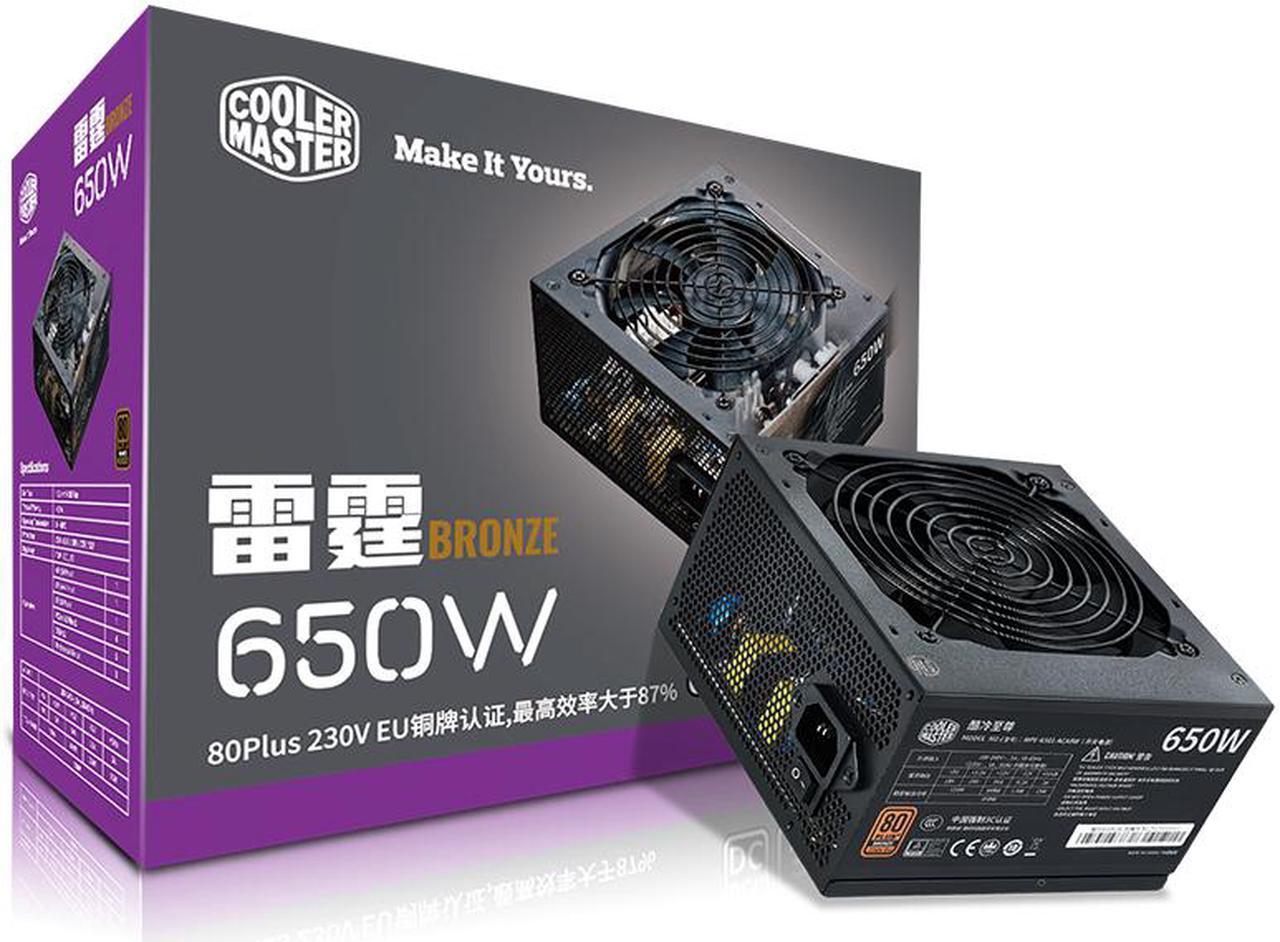 Alt view image 4 of 4 - Cooler Master Thunder 650W Power Supply, 80PLUS Bronze Certification, 120mm Temperature-Controlled Silent Fan, Multiple Protections, High Temperature Resistance