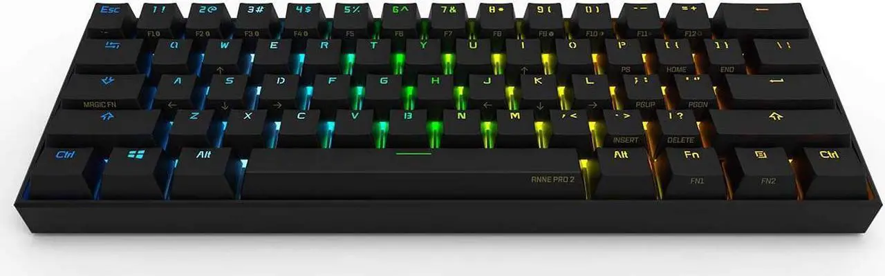 Alt view image 2 of 7 - Anne Pro 2 60% Mechanical Keyboard Wired/Wireless Dual Mode Full RGB Double Shot PBT - Red Switch