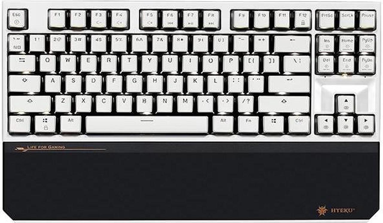 CORN X3A Mechanical Gaming Keyboard White LED Backlit Wired Type-C/2.4G Keyboard with Blue Switches for Windows PC Office and Working-PBT Keycaps(White, 87 Keys)