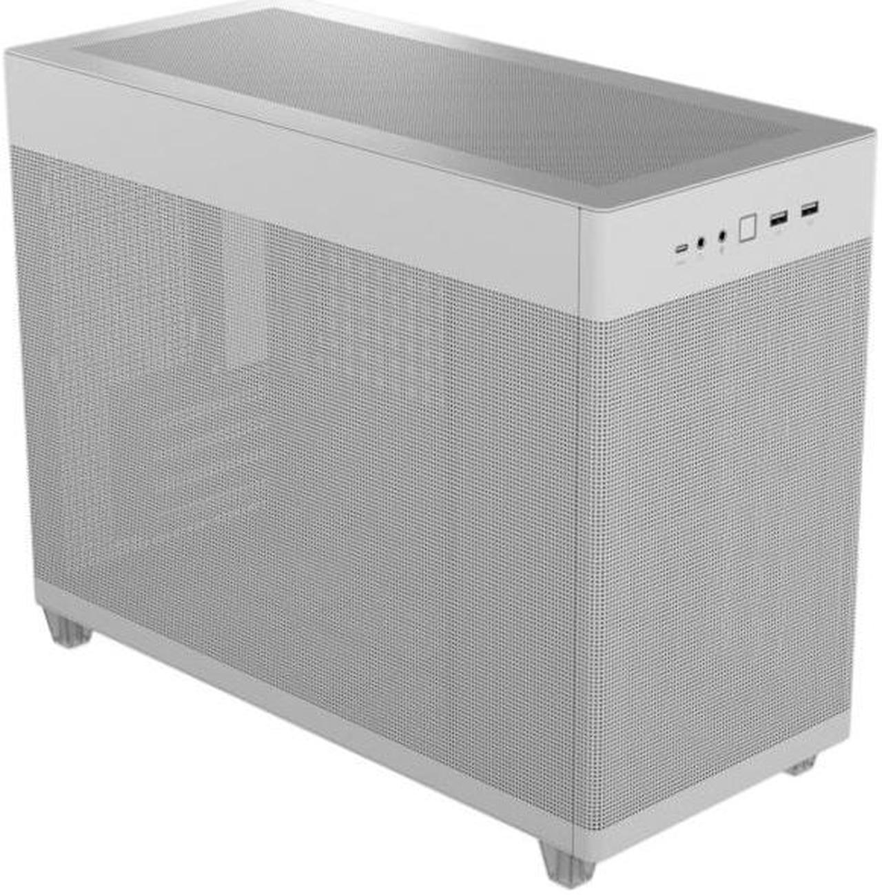 ASUS AP201 Type-C Airflow-focused Micro-ATX,Mini-ITX Computer Case, Support 360/280 Liquid Cooling White