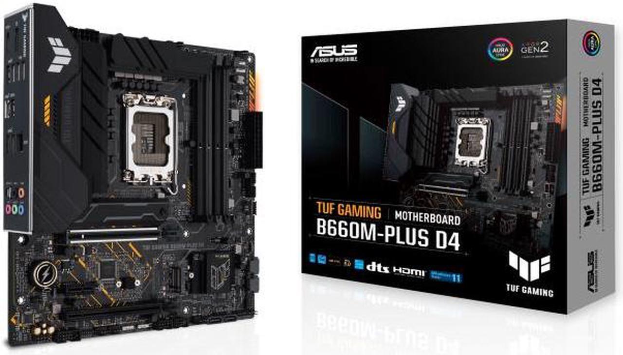 ASUS TUF GAMING B660M-PLUS D4 LGA 1700 Intel B660 SATA 6Gb/s Micro ATX Intel Motherboard