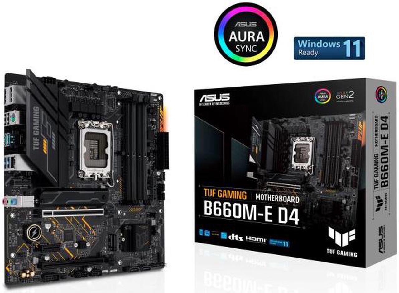 ASUS TUF GAMING B660M-E D4 LGA 1700 Intel B660 SATA 6Gb/s Micro ATX Intel Motherboard