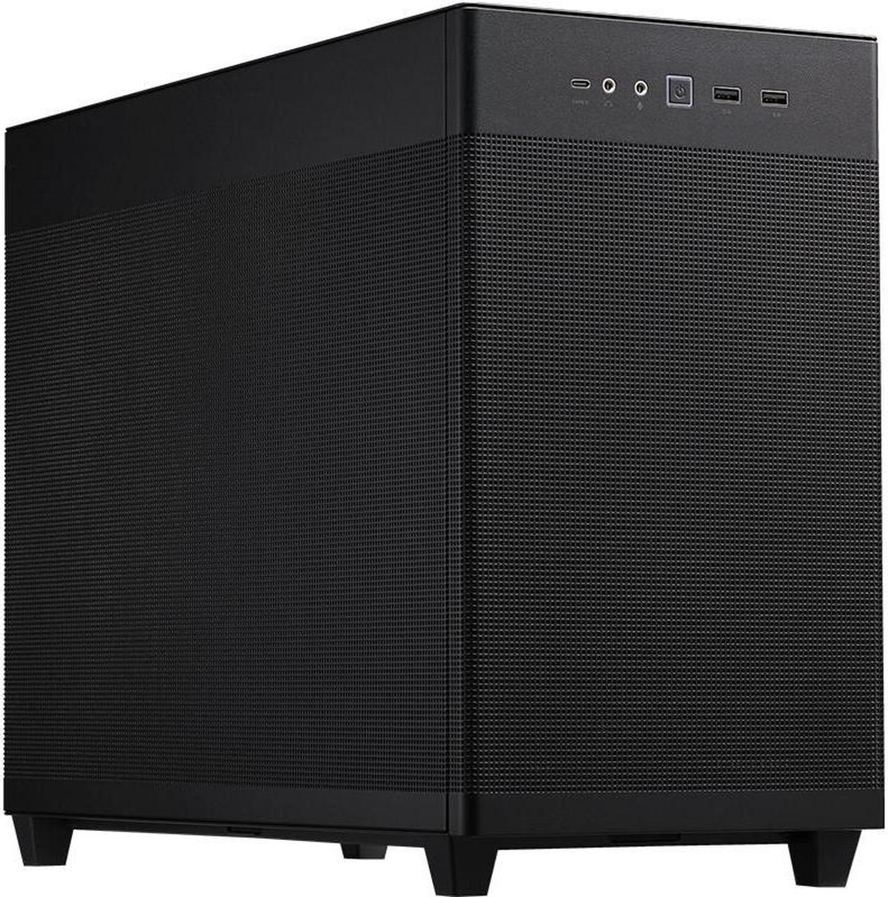 ASUS AP201 Type-C Airflow-focused Micro-ATX,Mini-ITX Computer Case, Support 360/280 Liquid Cooling - Black