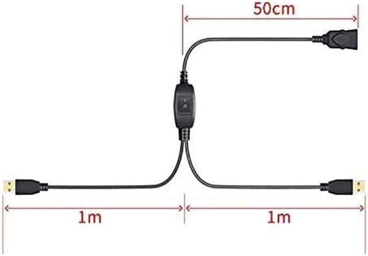 Alt view image 5 of 7 - USB Splitter Cable, USB Female to 2 Male Splitter, Printer Splitter for Two Computers, USB 2.0 Splitter 1 Female 2 Male Printer Cord Splitter Dual USB Y Cable (USB Splitter Cable + Printer Cable)