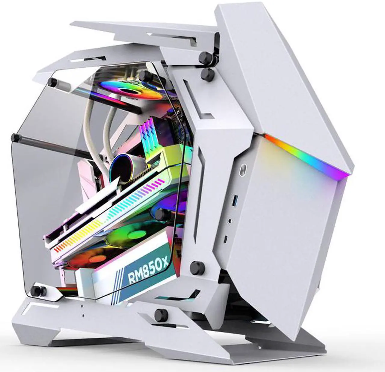Main image of Jonsbo MOD-3 Mini Micro ATX Gaming Computer Case Support mATX/ ITX Front Panel with Type-C/USB3.0 and 5V Addressable Light - White