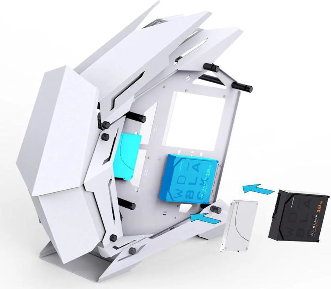 Alt view image 5 of 7 - Jonsbo MOD-3 Mini Micro ATX Gaming Computer Case Support mATX/ ITX Front Panel with Type-C/USB3.0 and 5V Addressable Light - White