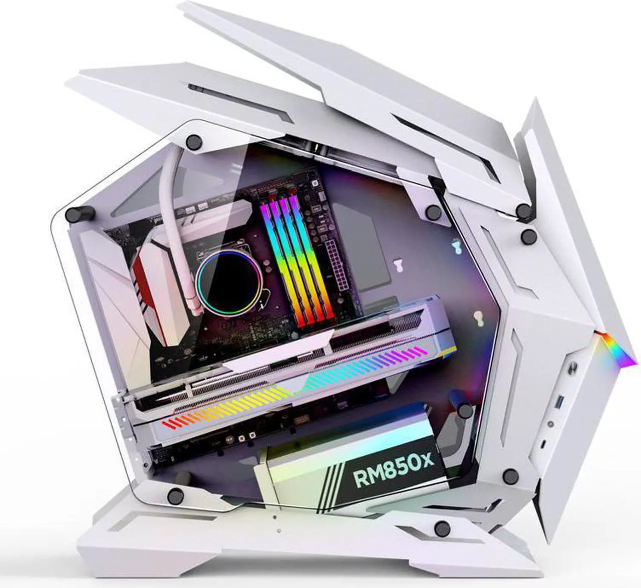 Alt view image 2 of 7 - Jonsbo MOD-3 Mini Micro ATX Gaming Computer Case Support mATX/ ITX Front Panel with Type-C/USB3.0 and 5V Addressable Light - White