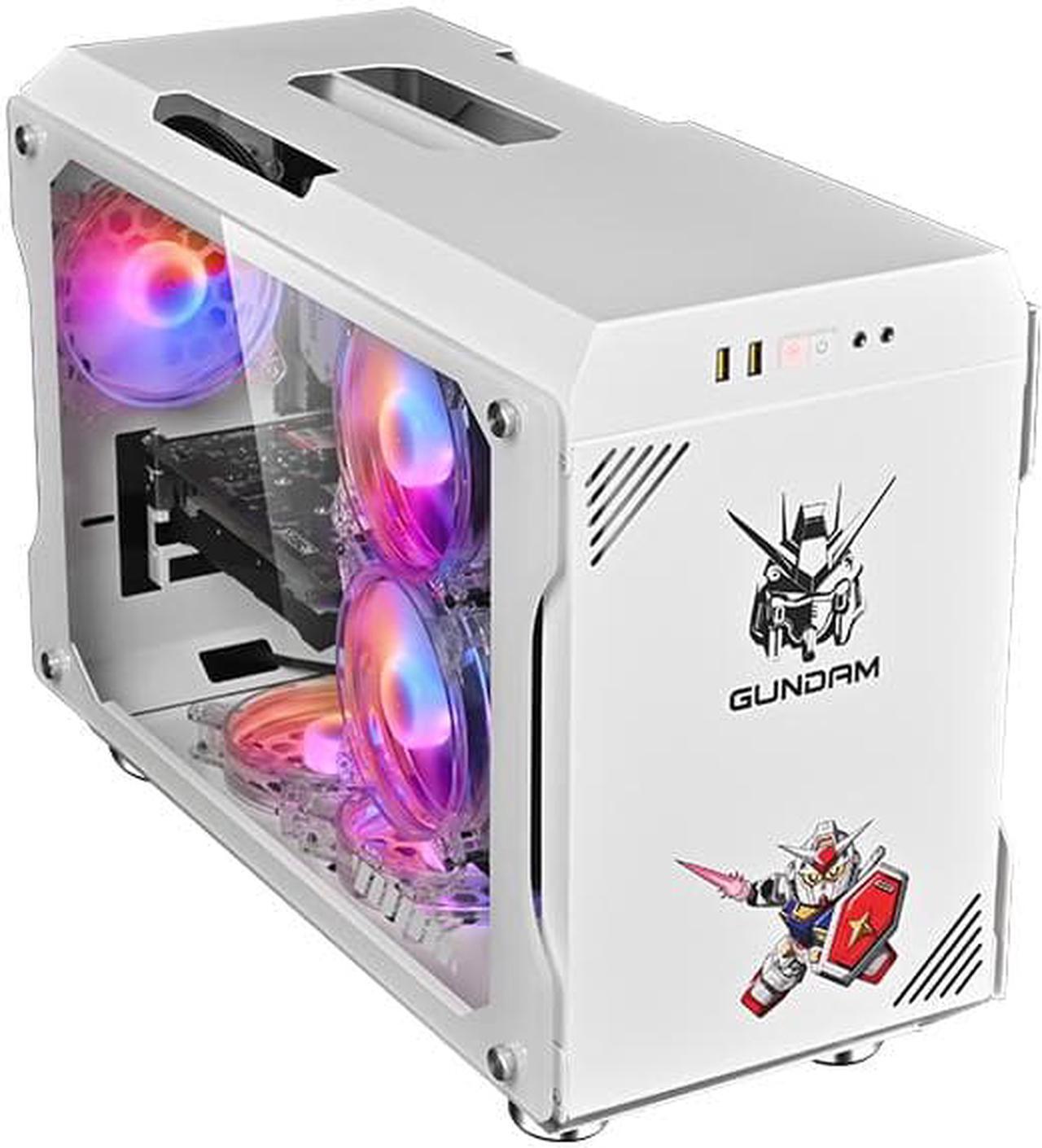 Alt view image 2 of 5 - CORN GUNDAM RX-78-2 Gaming White Computer Case, Micro-ATX Mini-ITX Support 240mm Liquid Cooling