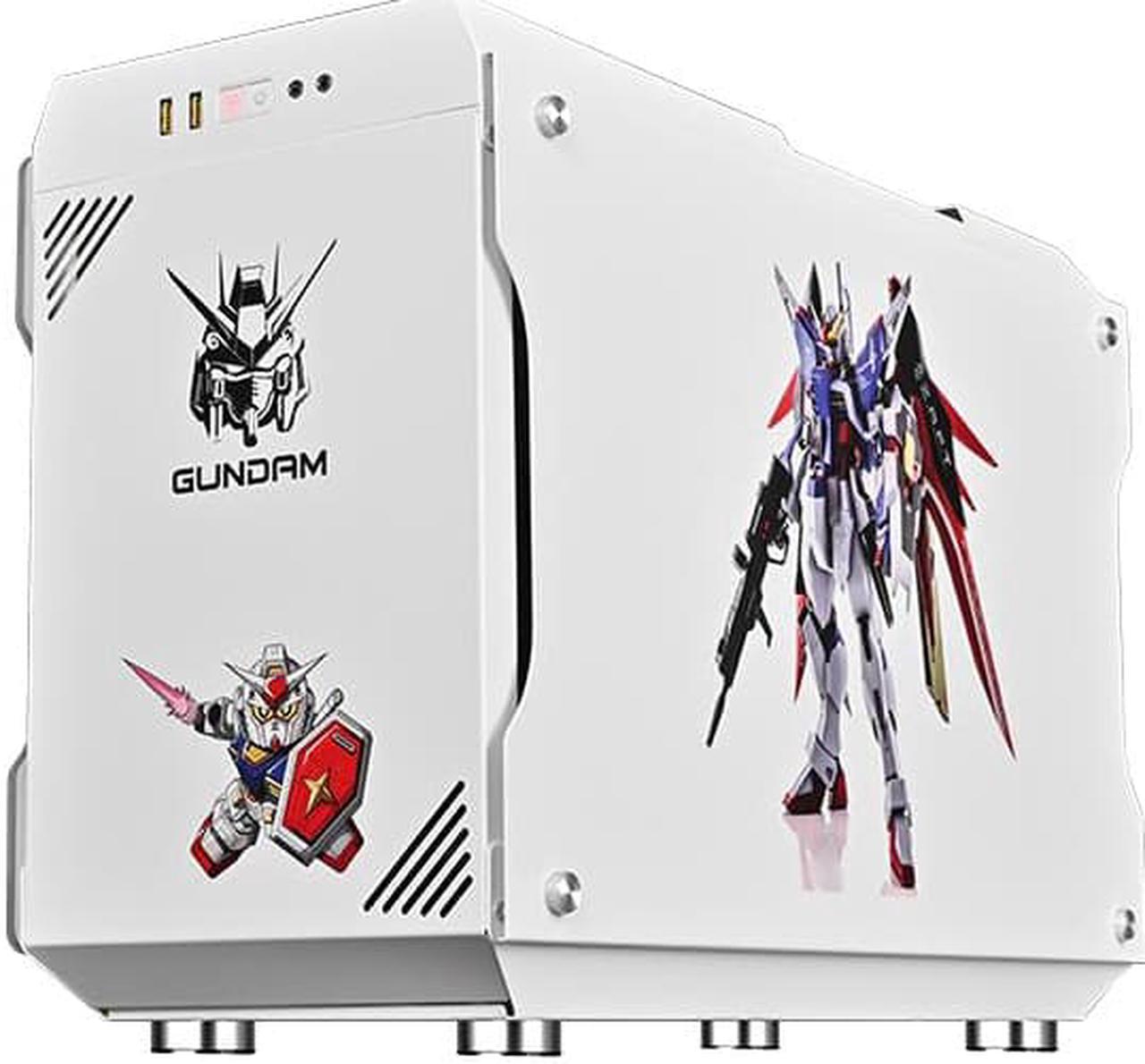Alt view image 3 of 5 - CORN GUNDAM RX-78-2 Gaming White Computer Case, Micro-ATX Mini-ITX Support 240mm Liquid Cooling
