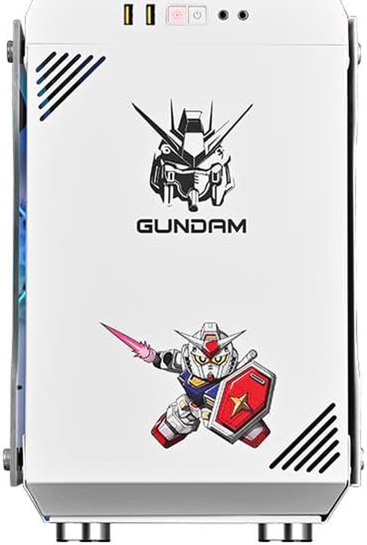 Alt view image 4 of 5 - CORN GUNDAM RX-78-2 Gaming White Computer Case, Micro-ATX Mini-ITX Support 240mm Liquid Cooling