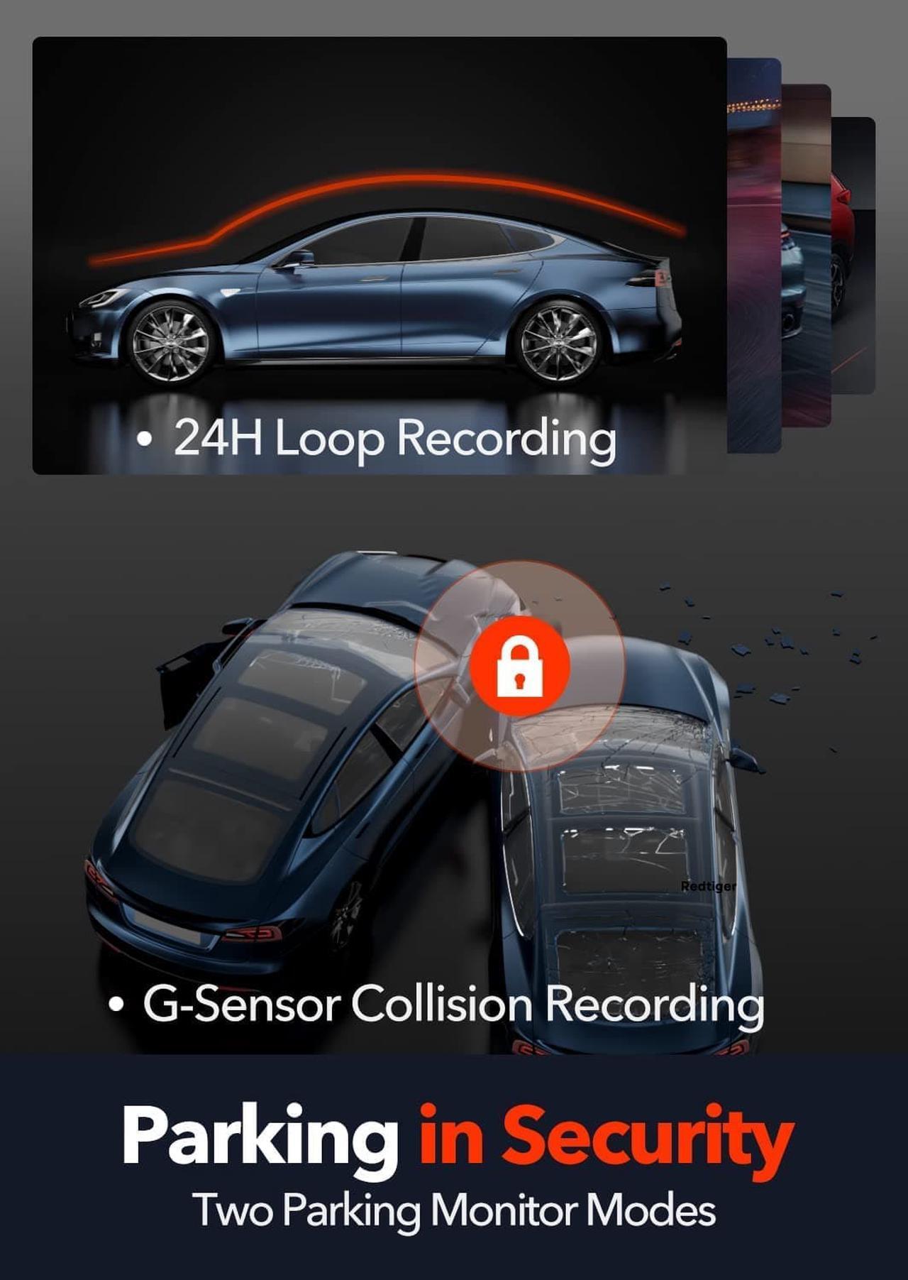 Alt view image 7 of 7 - F7N 4K Dual Dash Cam Built-in WiFi GPS Front 4K/2.5K and Rear 1080P Dual Dash Camera for Cars,3.16 inch Display,170 Deg Wide Angle Dashboard Camera Recorder,Support 256GB Max