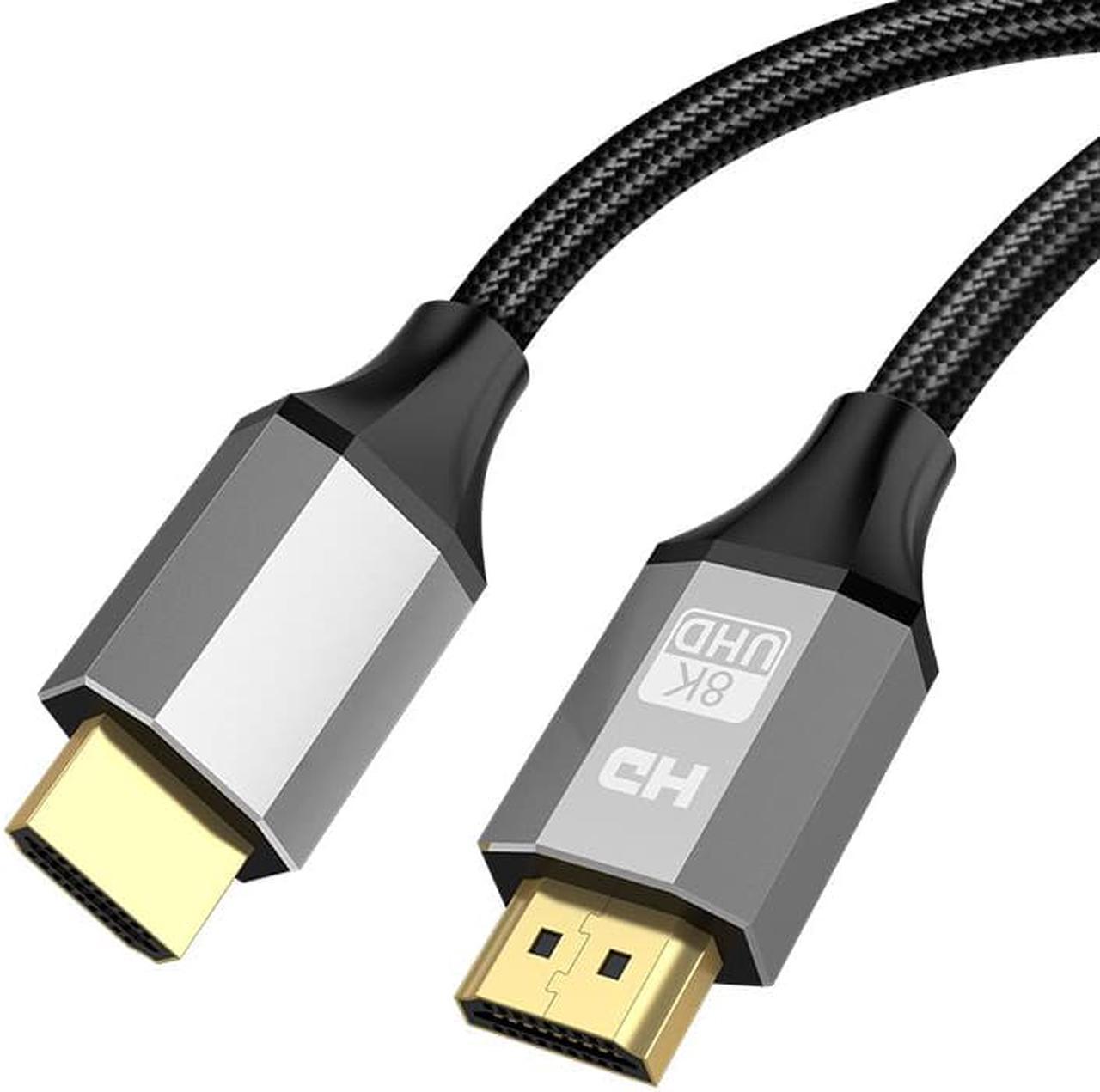 CORN 8K Certified Braided Ultra High-Speed HDMI 2.1 Cable - 3 Feet - Black | 48Gbps, Compatible With Sony PS5, Microsoft Xbox Series X & Series S