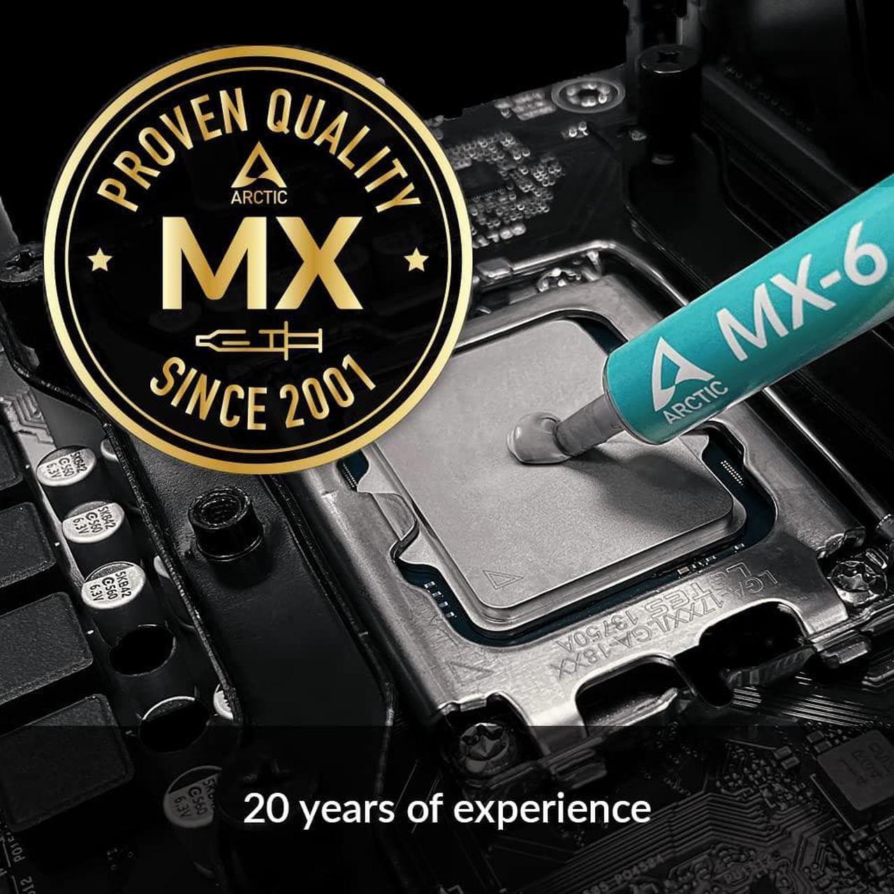 Alt view image 3 of 4 - ARCTIC MX-6 (4 g) - Ultimate Performance Thermal Paste for CPU, Consoles, Graphics Cards, laptops, Very high Thermal Conductivity, Long Durability, Non-Conductive, Non-capacitive