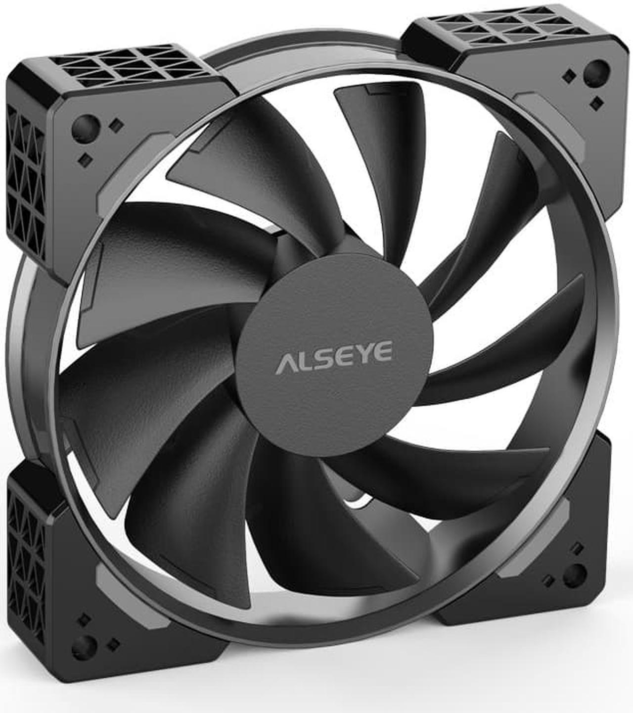 Alseye N12 Case Fan, Nine Fan Blade, Mute Design, 120 mm and PWM Computer Fan, Black