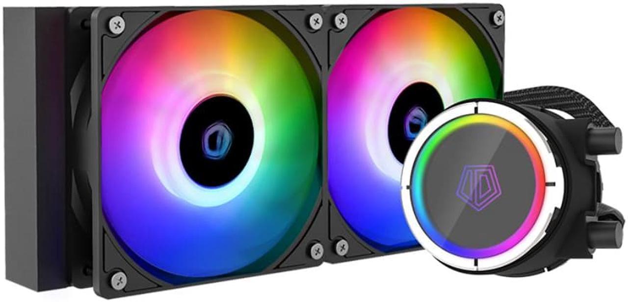 ID cooling ZOOMFLOW 240X CPU Water Cooler 5V Addressable RGB AIO Cooler 240mm CPU Liquid Cooler 2X120mm RGB Fan, Intel 1366/1200/115X/2066/2011, AMD TR4/AM4/AM5