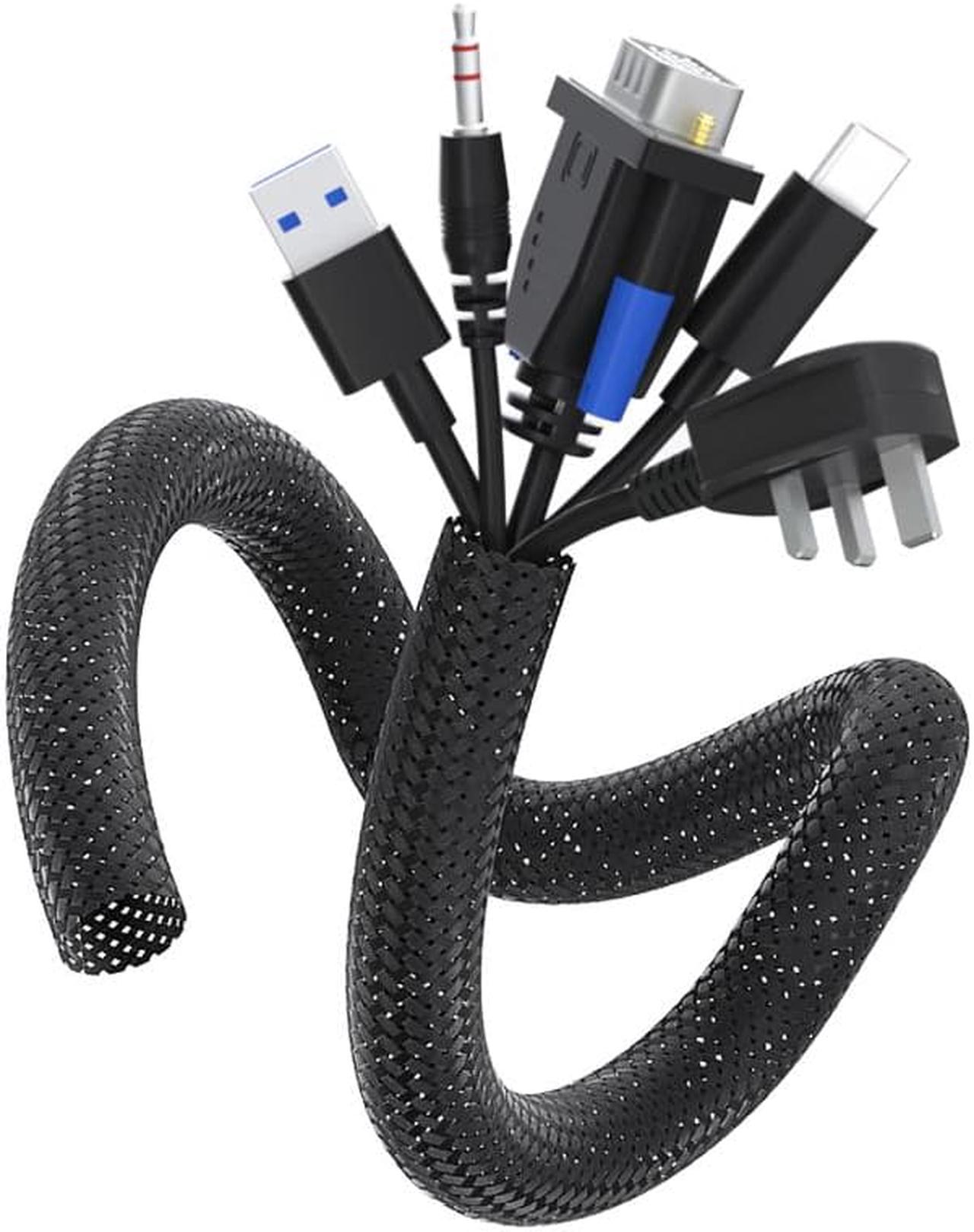 CORN Cable Management Sleeve - 2m - Cable Management Tube - Cord Hider - Cable Organizer - Cord Management - Wear -Resistant, Not Flammable