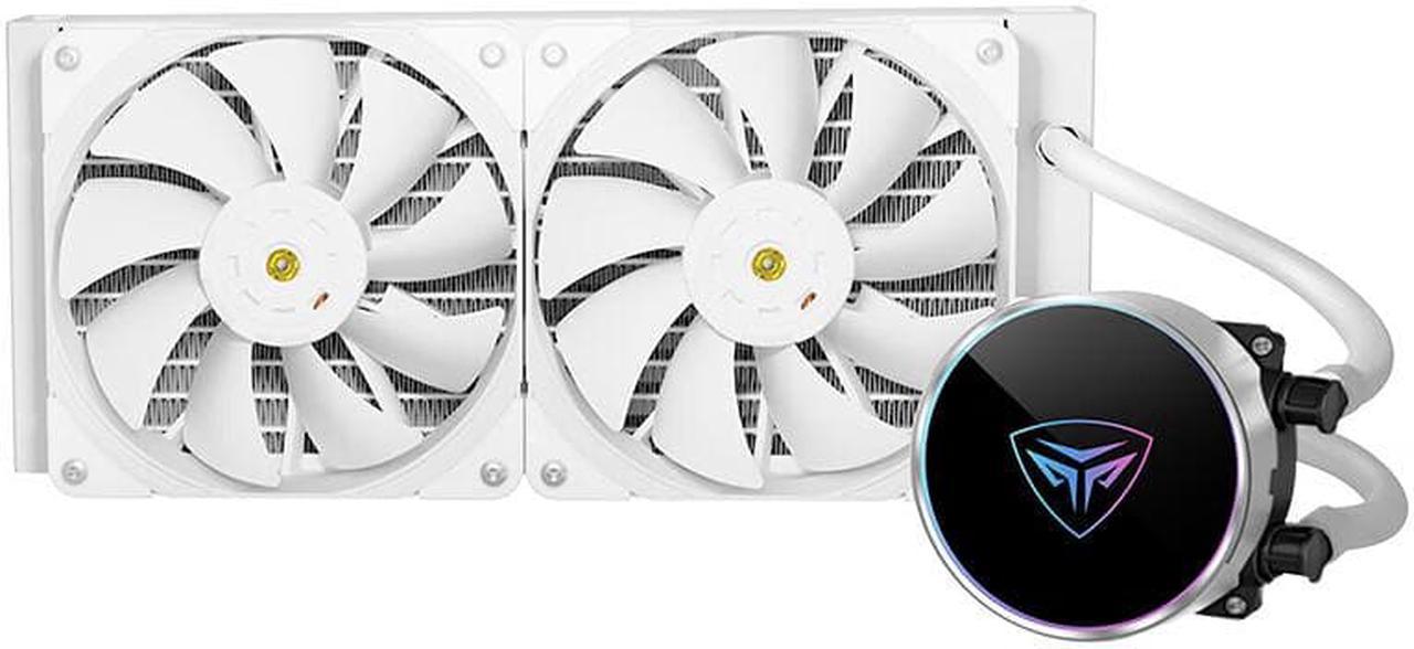 PCCOOLER PD240 white CPU water-cooled radiator, high-performance booster fan, CNC carved aluminum cooling head, PWM fans, Support LGA 1700,1200,115X,2011,2066,AM5, AM4