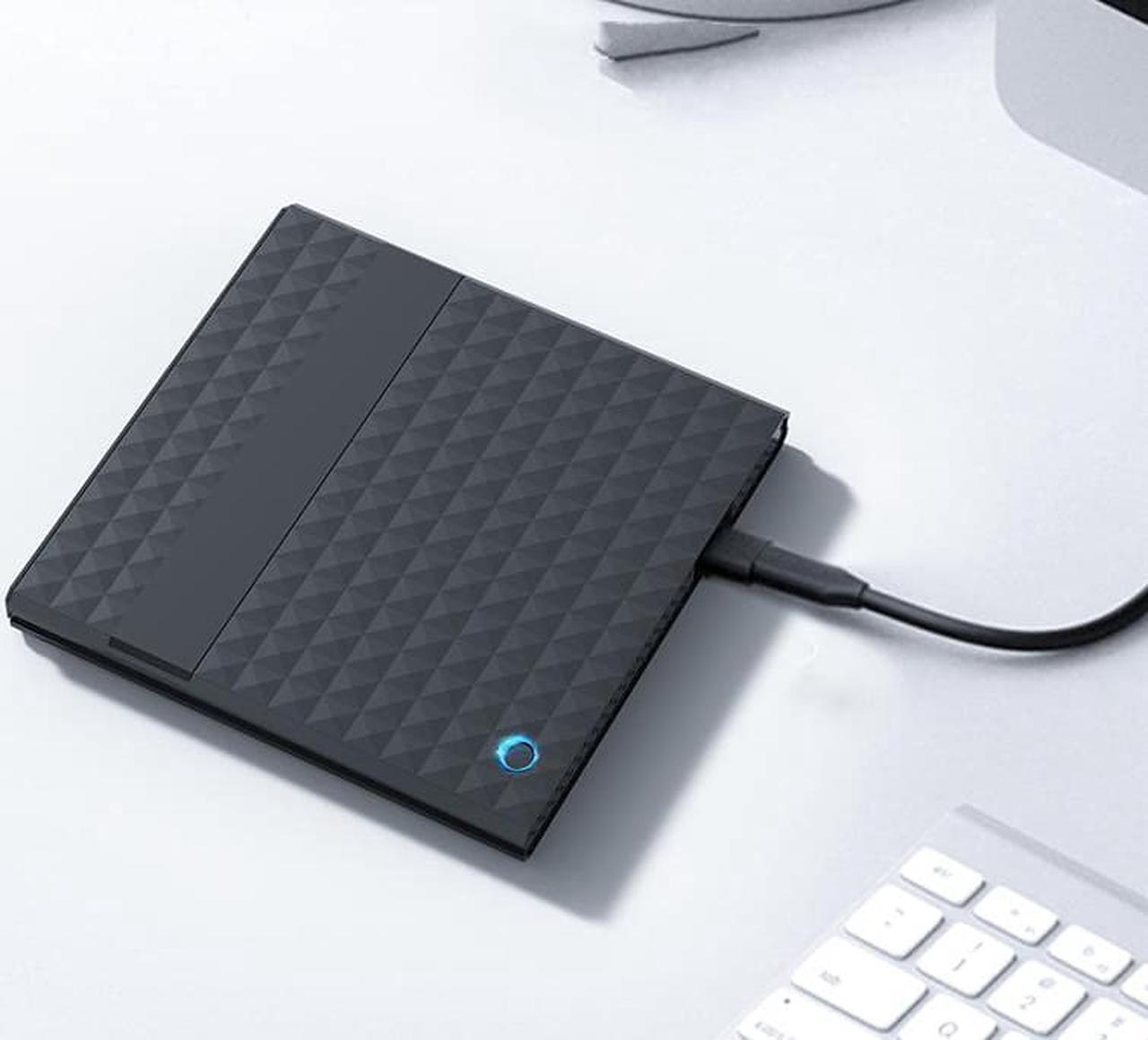 Alt view image 3 of 3 - CORN External Blu-ray Drive DVD/BD Player Read/Write Portable Blu-ray Drive USB 3.0 and Type-C DVD Burner 4k Ultra HD Blu-ray Burner for/Win7/Win8/Win10/Win11 External blu ray Player for pc/Laptop