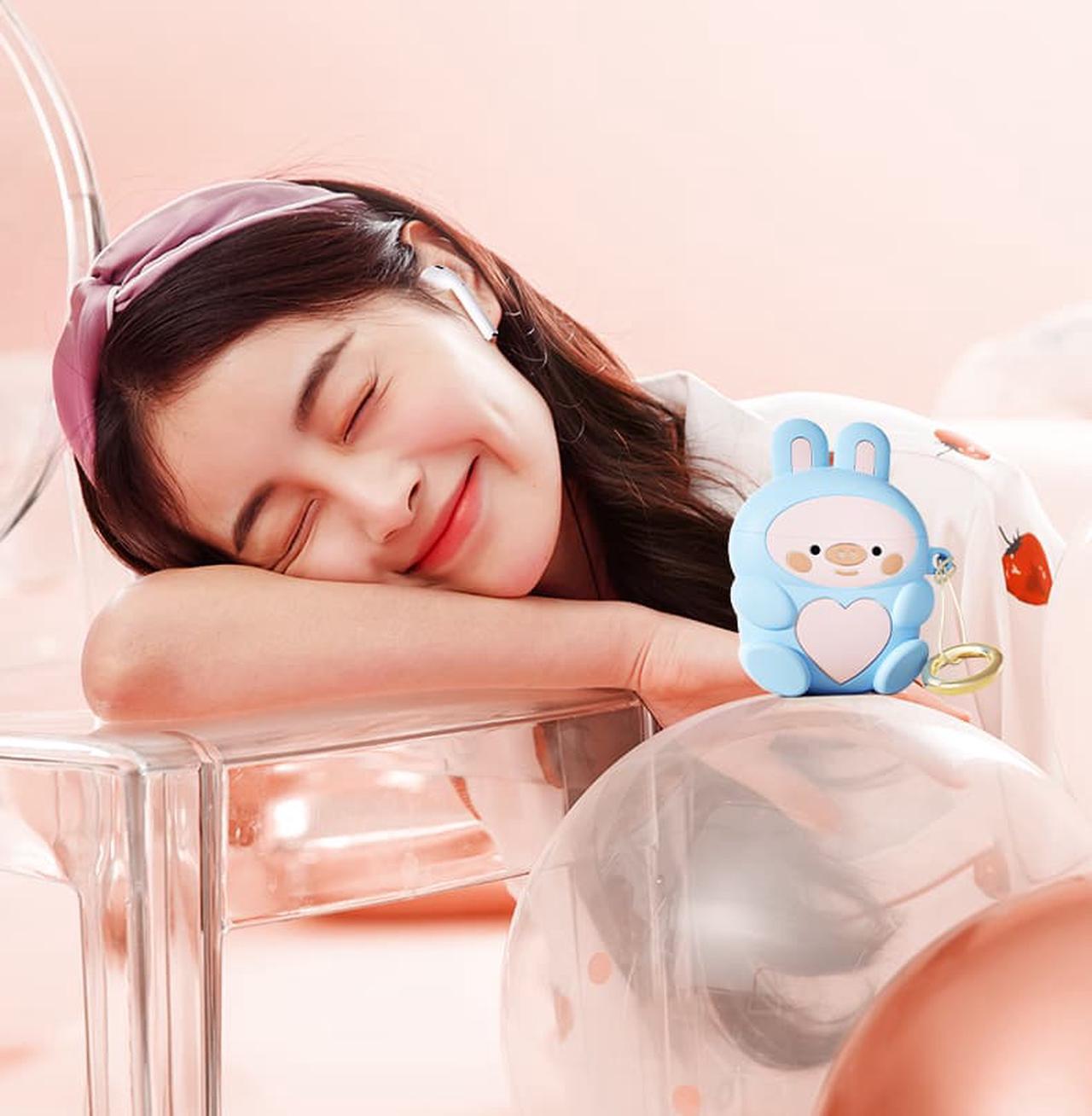 Alt view image 7 of 7 - HP Bluetooth Headset H10H Wireless Cute Earphone New Arrivals Bear Earphones Cover for Couples-Pink