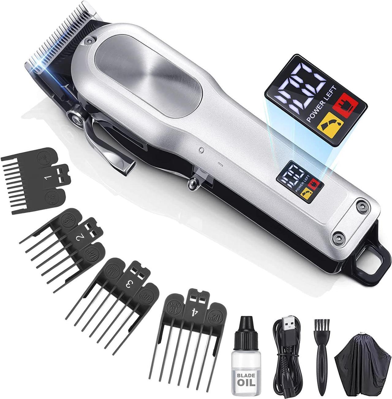 Hair Clippers for Men, Cordless Barber Clippers Professional Hair Cutting Kit,Rechargeable Beard Trimmer, Home Haircut & Grooming Set with Large LED Display & High-Performance Electric Clippers