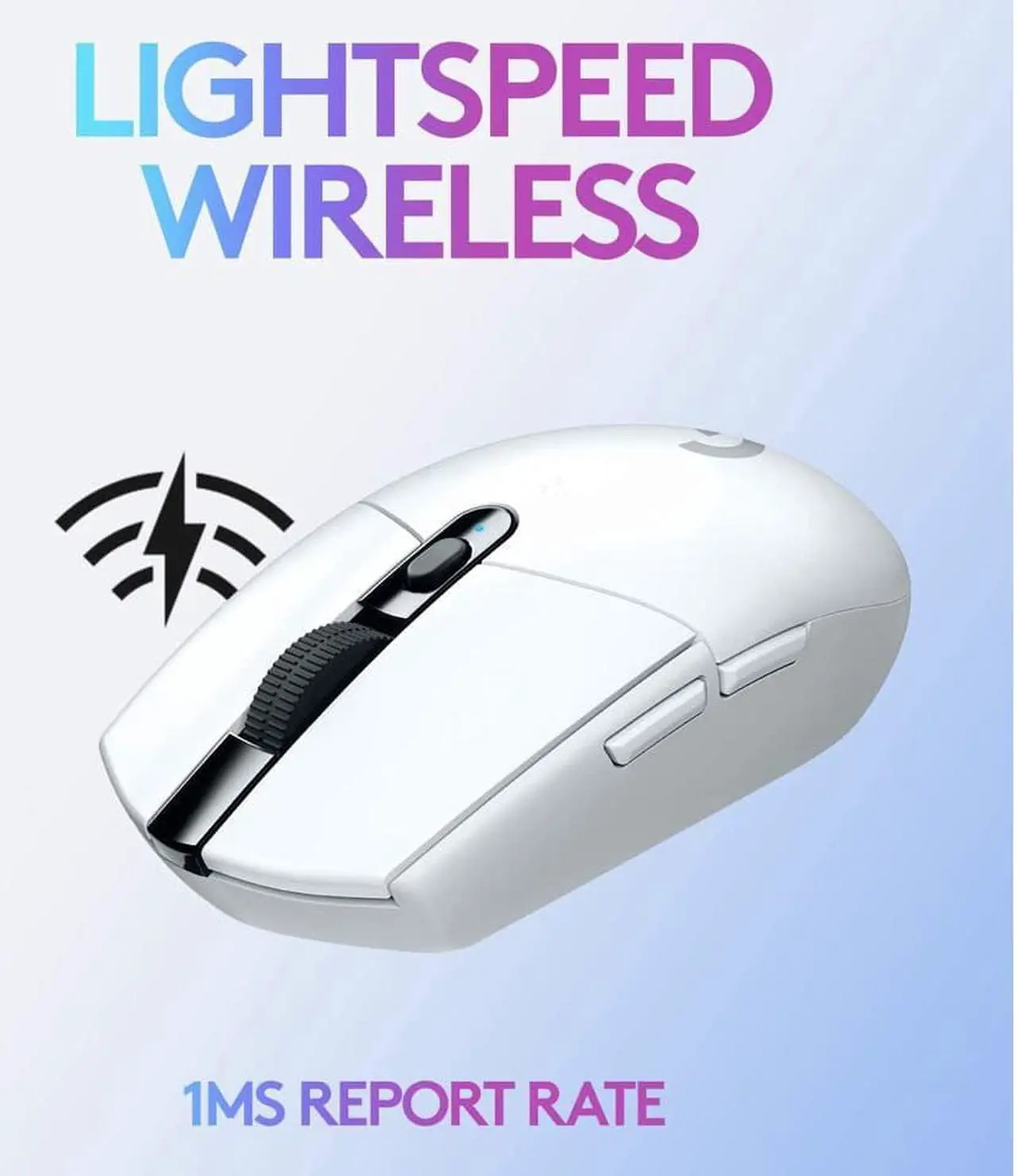Alt view image 5 of 5 - Logitech G304 Lightspeed Wireless Gaming Mouse 6 Programmable Keys 12000DPI Support USB Interface Windows/Mac OS- White