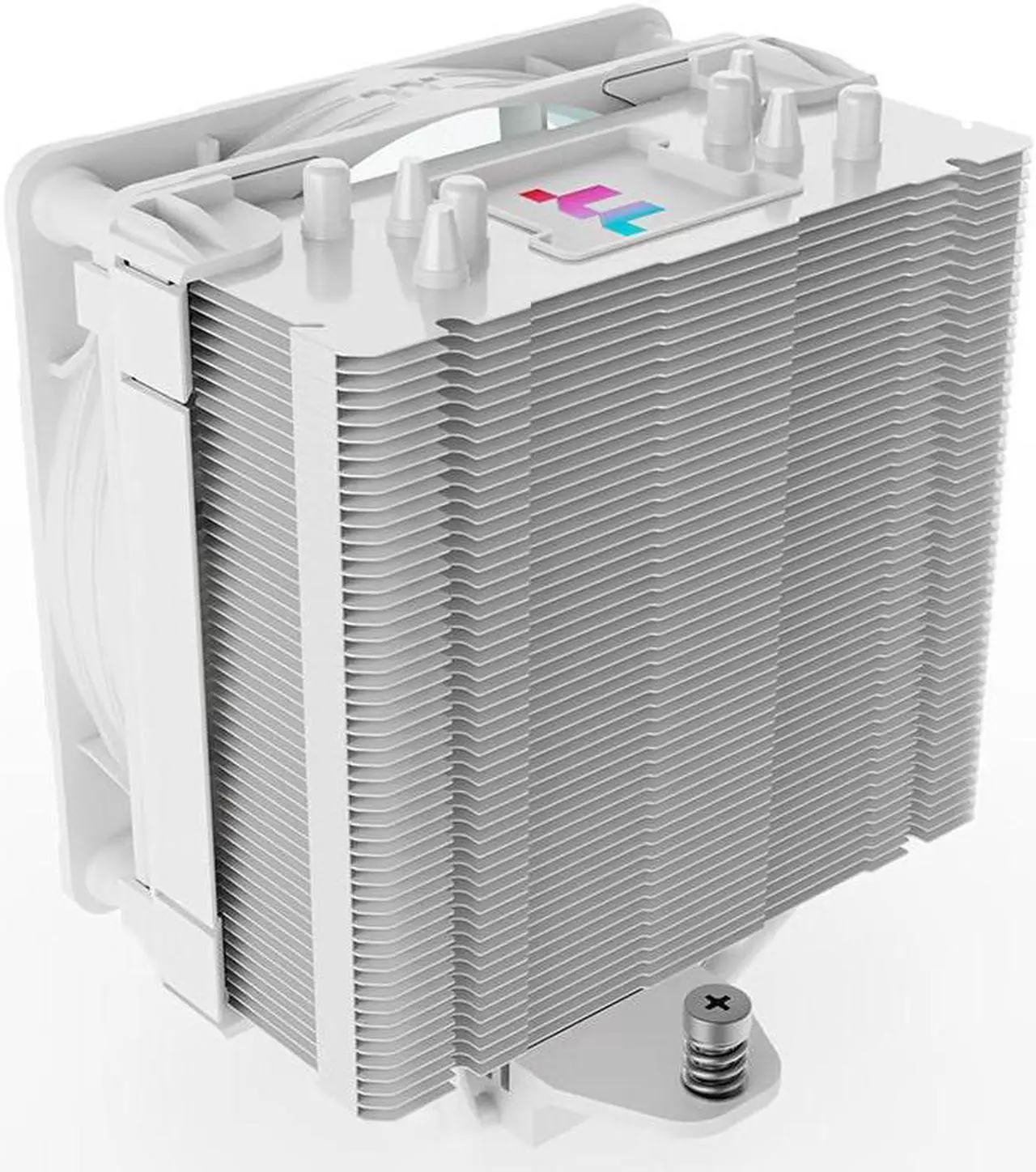 Alt view image 6 of 7 - Thermaltake Steel Shadow 400P Snow White Edition CPU Air Cooling Radiator, ARGB Fan, PWM Temperature Control, Colorful LOGO, 4 Heatpipes, Support AM5, LGA 1700 (White)