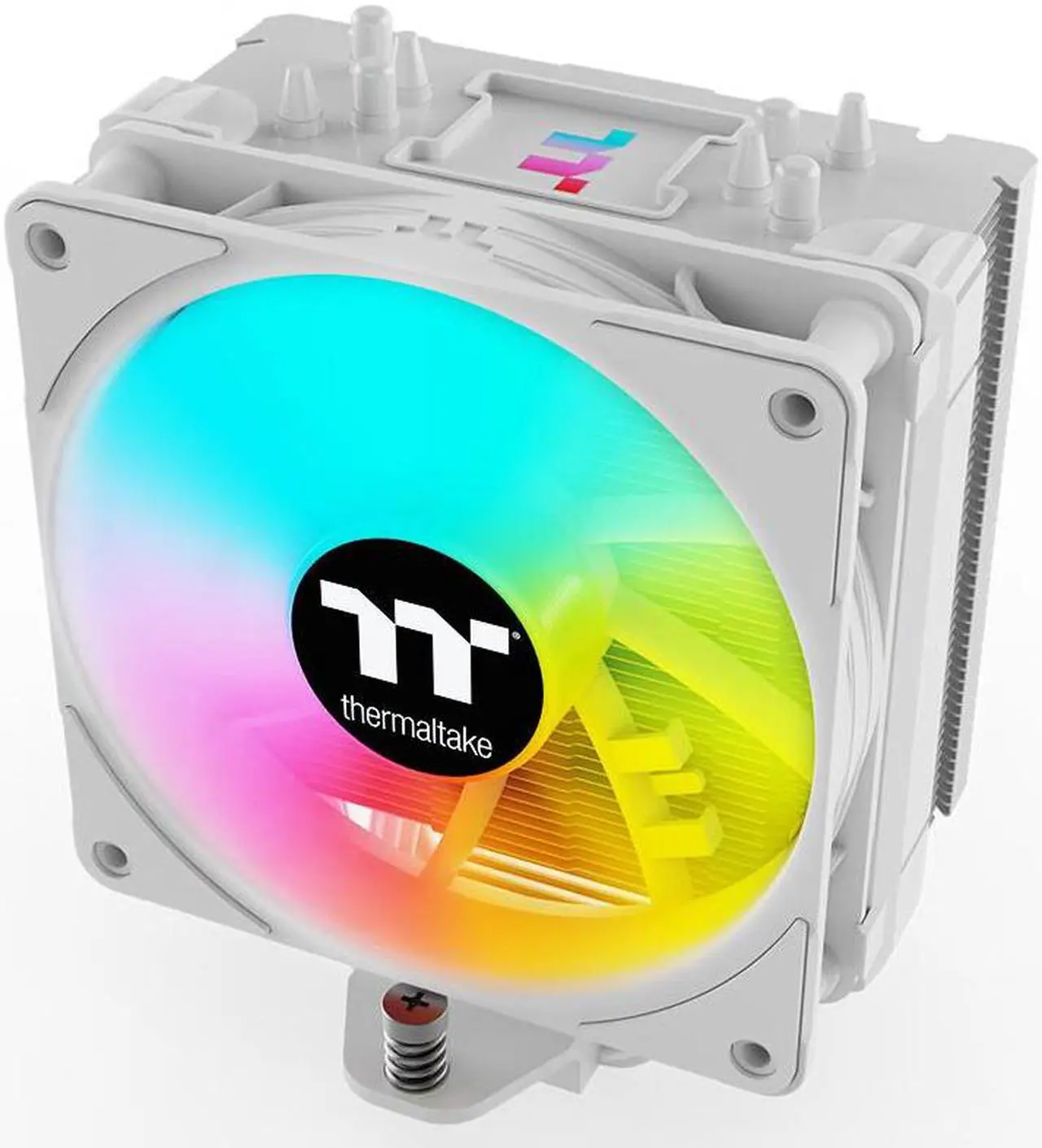 Alt view image 3 of 7 - Thermaltake Steel Shadow 400P Snow White Edition CPU Air Cooling Radiator, ARGB Fan, PWM Temperature Control, Colorful LOGO, 4 Heatpipes, Support AM5, LGA 1700 (White)
