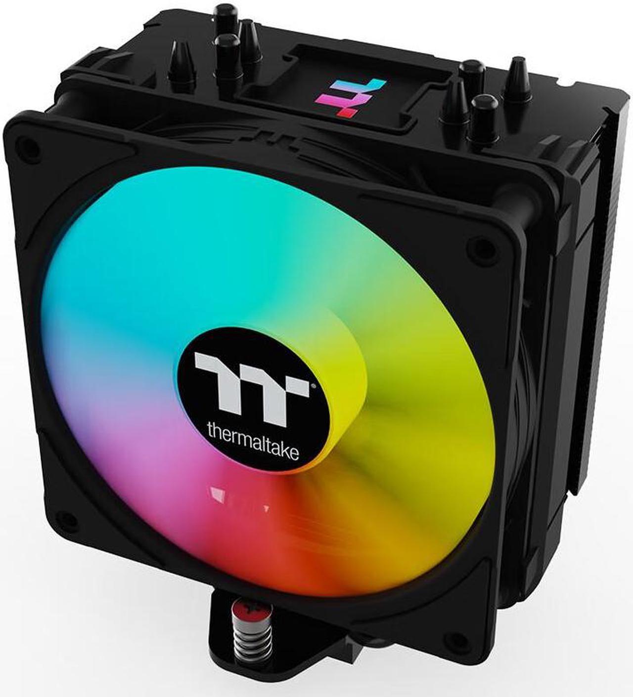 Thermaltake Steel Shadow 400P Obsidian Black Edition CPU Air Cooling Radiator, ARGB Fan, PWM Temperature Control, Colorful LOGO, 4 Heatpipes, Support AM5, LGA 1700 (Black)