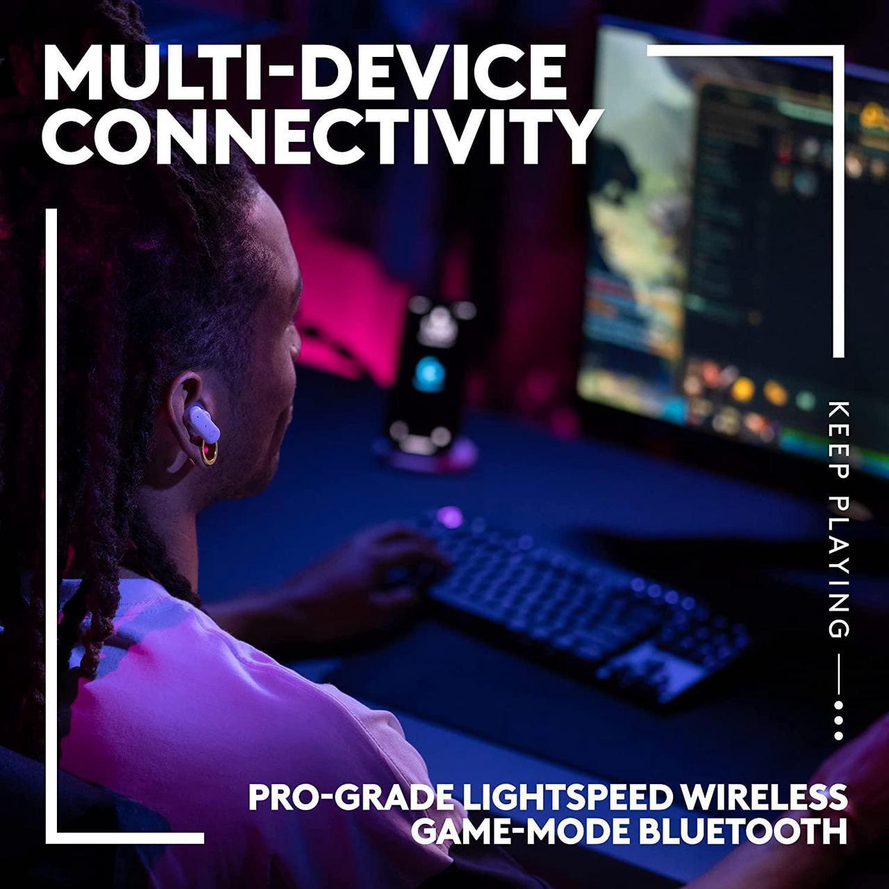 Alt view image 2 of 6 - Logitech G FITS True Wireless Gaming Earbuds, Custom Molded Fit, Lightspeed + Bluetooth, Four Beamforming Microphones, PC, Mac, PS5, PS4, Mobile, Nintendo Switch