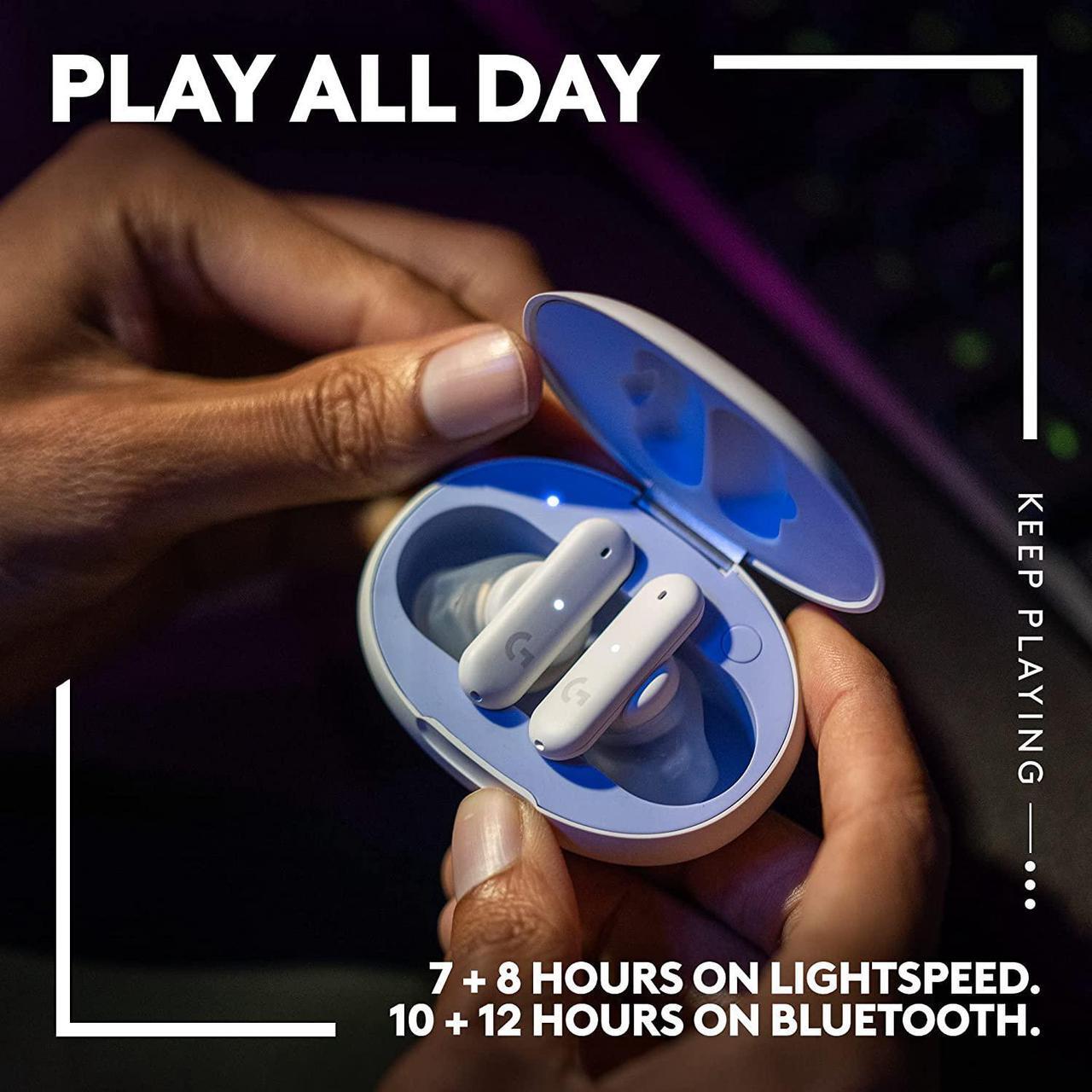 Alt view image 4 of 6 - Logitech G FITS True Wireless Gaming Earbuds, Custom Molded Fit, Lightspeed + Bluetooth, Four Beamforming Microphones, PC, Mac, PS5, PS4, Mobile, Nintendo Switch