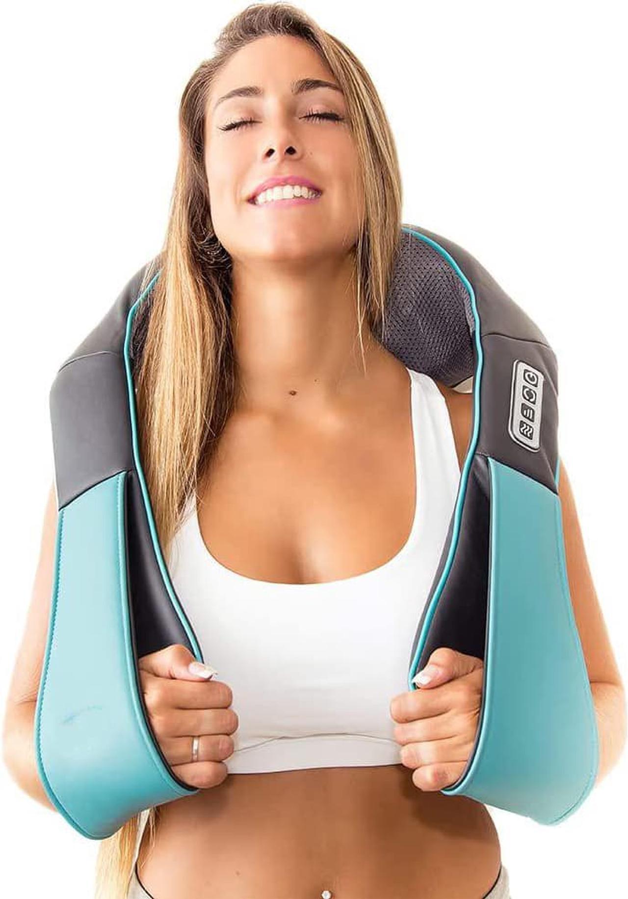 Shiatsu Back Shoulder and Neck Massager with Heat - Deep Tissue Kneading Pillow Massage - Back Massager, Shoulder Massager, Electric Full Body Massager Gift - Massagers for Neck and Back