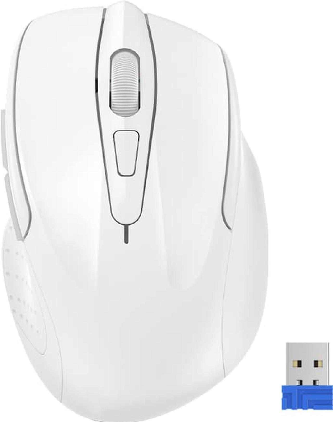 Corn Wireless Mouse, 2.4G Ergonomic Optical Mouse with USB Nano Receiver for Laptop, PC, Computer, Chromebook, Notebook, 6 Buttons, 24 Months Battery Life, 2600 DPI, 5 Adjustment Levels