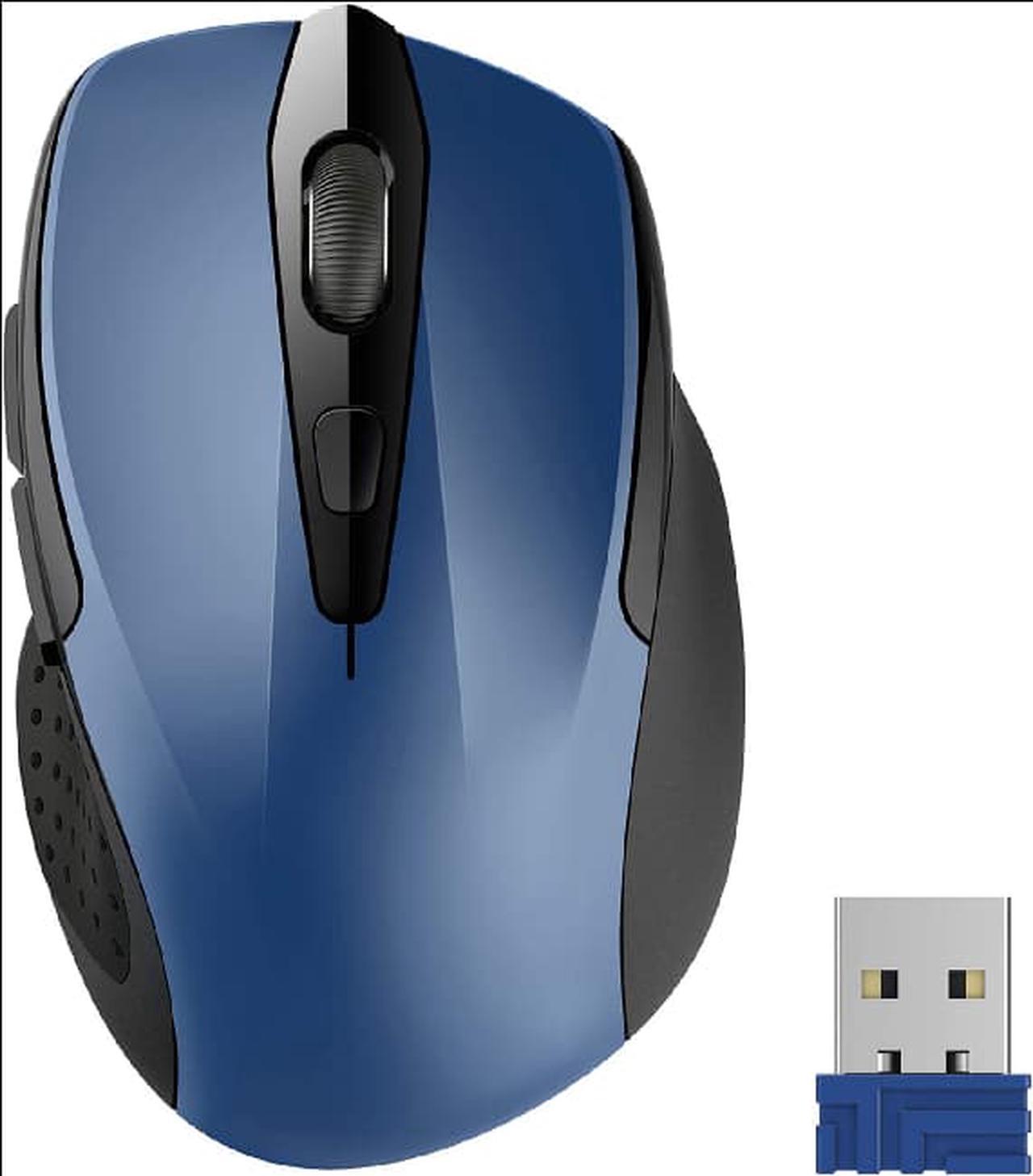 Corn Wireless Mouse, 2.4G Ergonomic Optical Mouse with USB Nano Receiver for Laptop, PC, Computer, Chromebook, Notebook, 6 Buttons, 24 Months Battery Life, 2600 DPI, 5 Adjustment Levels