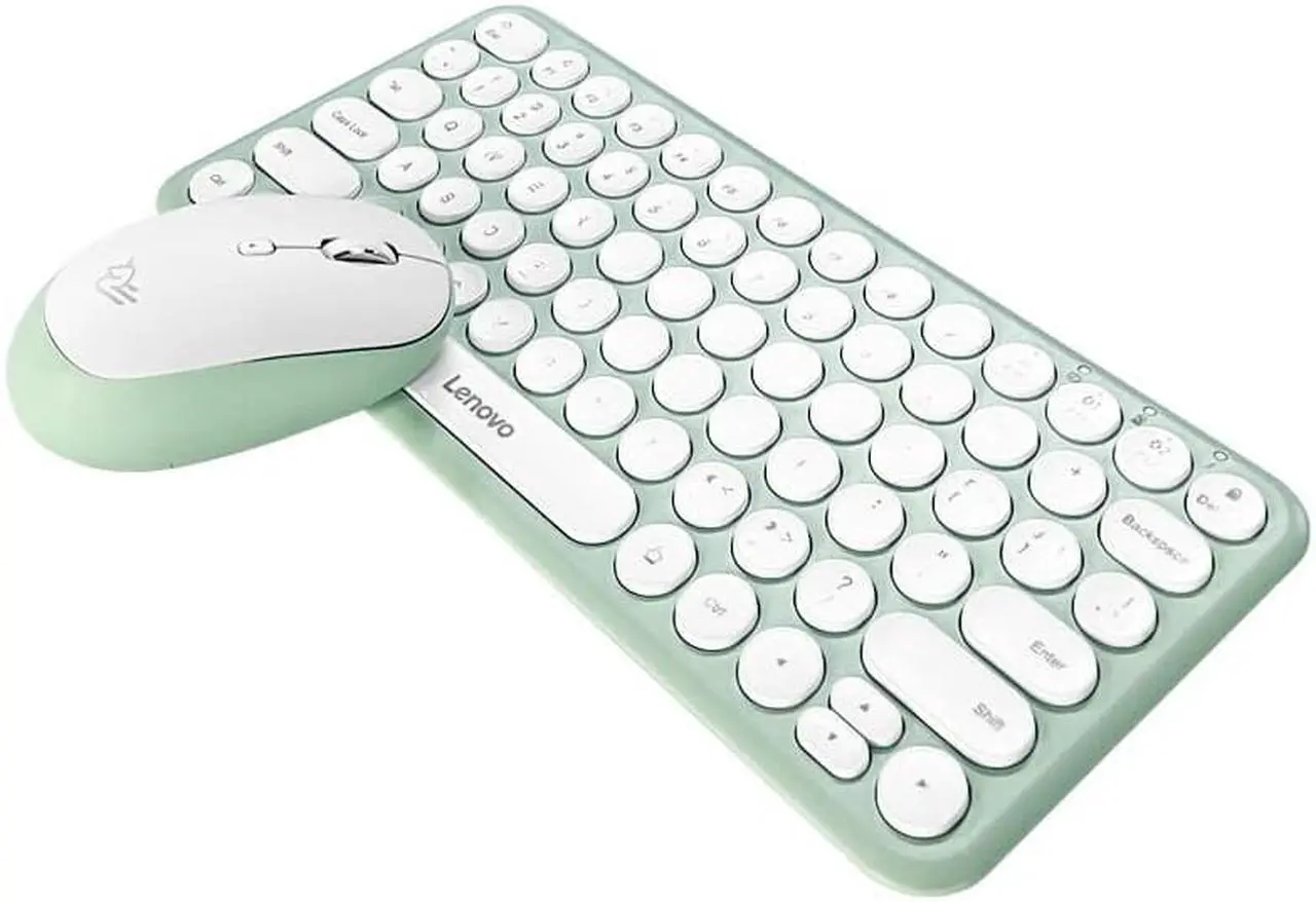 Alt view image 5 of 7 - Wireless Keyboard and Mouse, Jelly Comb Slim Compact Quiet Small Keyboard and Mouse Combo for Windows, Laptop, PC, Notebook-White and Mint Green